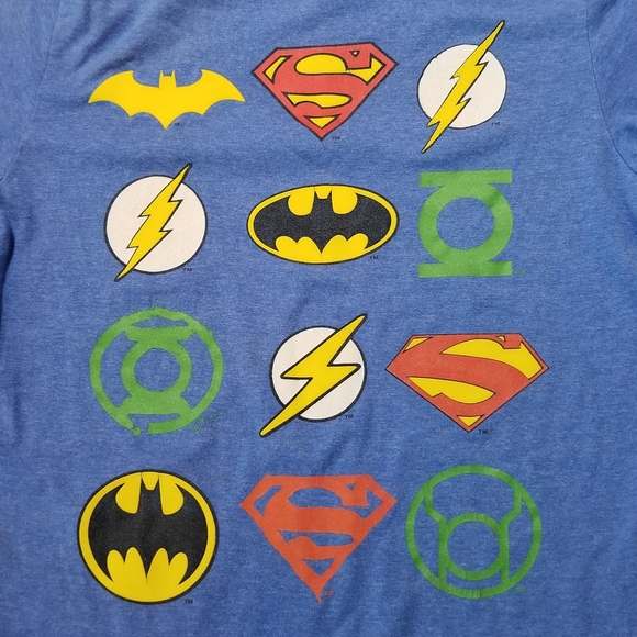 JUSTICE LEAGUE BOYS MEDIUM BLUE T-SHIRT - Picture 2 of 15
